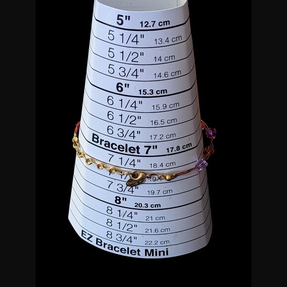 Etalon Jenavi Gold Tone Wire Wrap Square Crystal Size 7.25" Bracelet - Picture 9 of 9